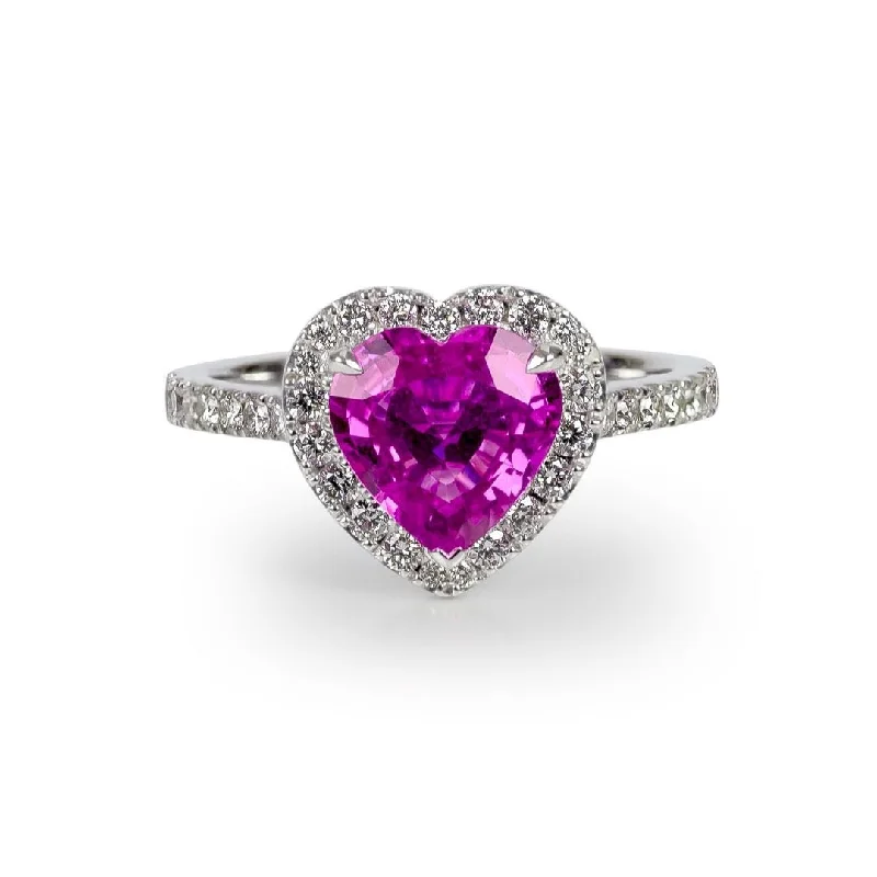 Women’s ring sets-Pink Sapphire Heart Ring