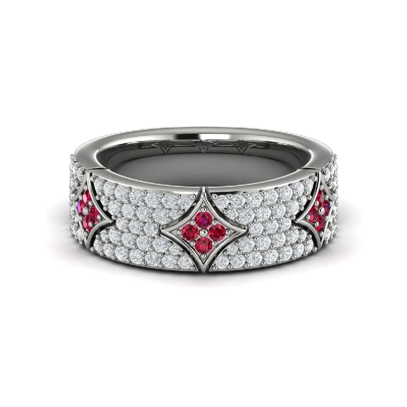 Diamond and Ruby Vlora Start Ring