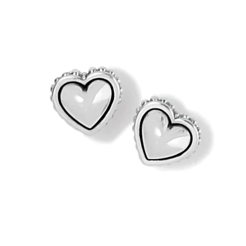 Women’s layered stud earrings-Brighton | Pretty Tough Petite Heart Post Earrings in Silver and Gold Tone