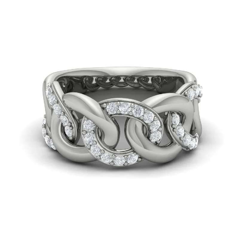 Diamond Interlacing Link Ring