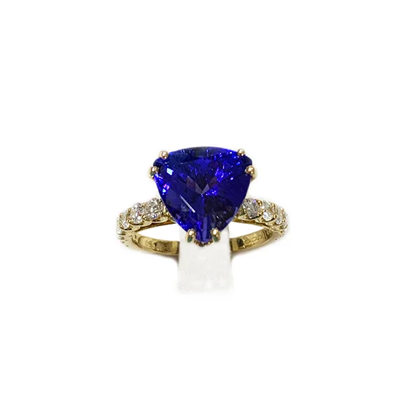 Women’s engagement rings-18k Yellow Gold Tanzanite Ring