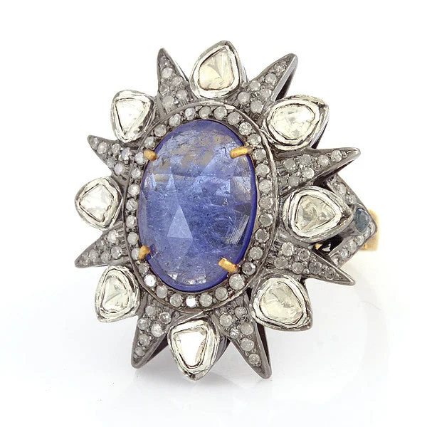 Women’s minimalist rings-Tanzanite Starburst Ring