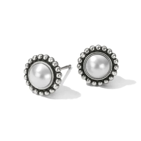 Women’s pearl drop earrings-Brighton | Luster Mini Post Earrings in Silver Tone