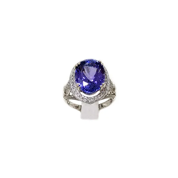 Women’s personalized engagement rings-14k White Gold Tanzanite Ring