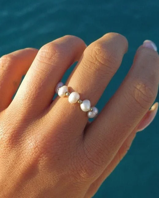 Freshwater Pearl Small Beaded Ring