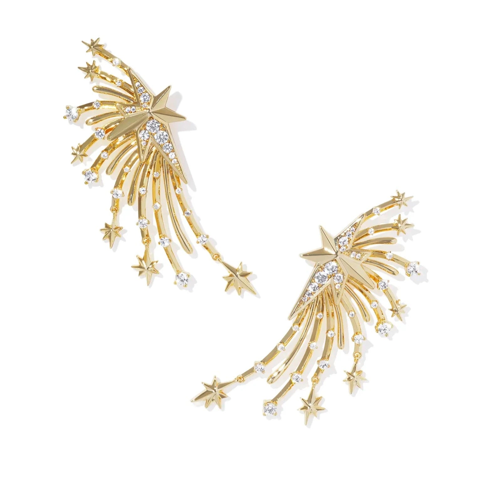 Women’s long earrings-Kendra Scott | Firework Statement Earrings in White Crystal