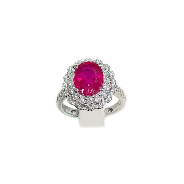 Women’s diamond fashion rings-14k White Gold Ruby Ring