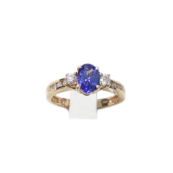 Women’s emerald cut rings-14k Rose Gold Tanzanite Ring