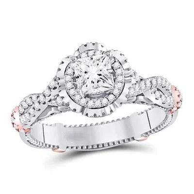 Women’s minimalist rings-1 1/4CT-DIAMOND BRIDAL RING CERTIFIED