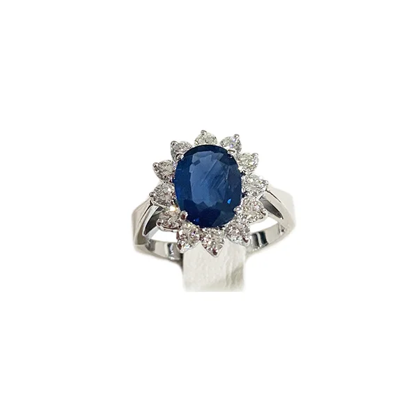 Women’s gold engagement rings-14k White Gold Sapphire Ring