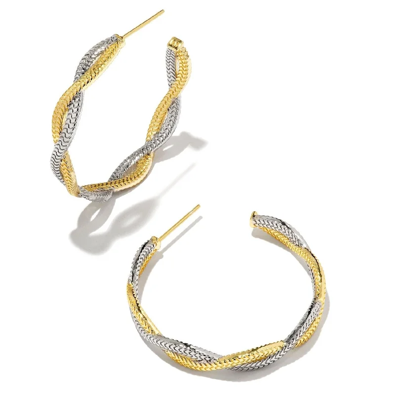 Women’s small earrings-Kendra Scott | Hayden Hoop Earrings in Mixed Metal