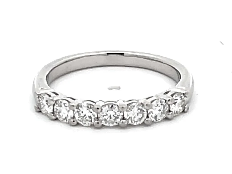 Women’s antique rings-G, VS, 7 Diamond Band Ring Platinum