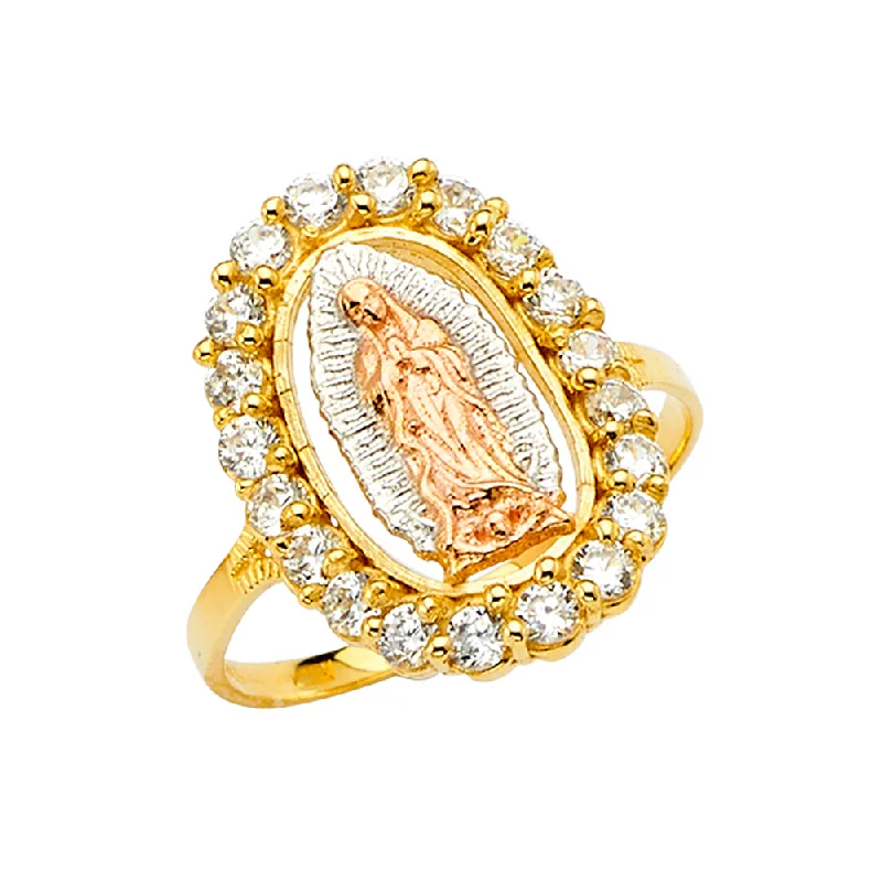 Women’s textured rings-14K Guadalupe CZ Ring