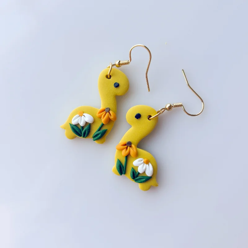 Women’s rainbow earrings-DAISY DINO EARRINGS (BRONTOS)