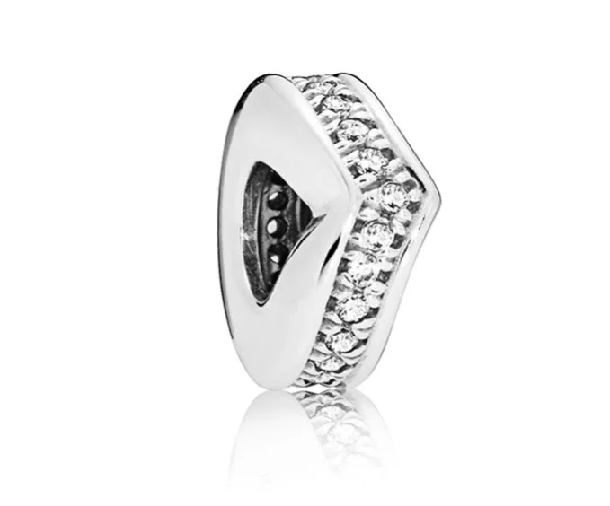 Women’s gold diamond rings-Pandora Shimmering Wishbone Spacer