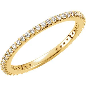 Women’s handmade rings-14K Yellow 1/3 CTW Diamond Stackable Ring Size 5