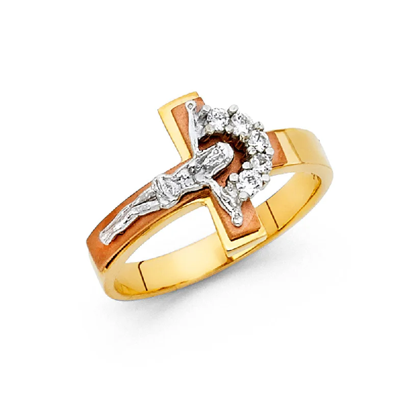 Women’s ruby rings-14K CRUCIFIX RING