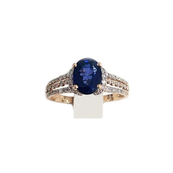 Women’s high-end rings-14k Yellow Gold Sapphire Ring