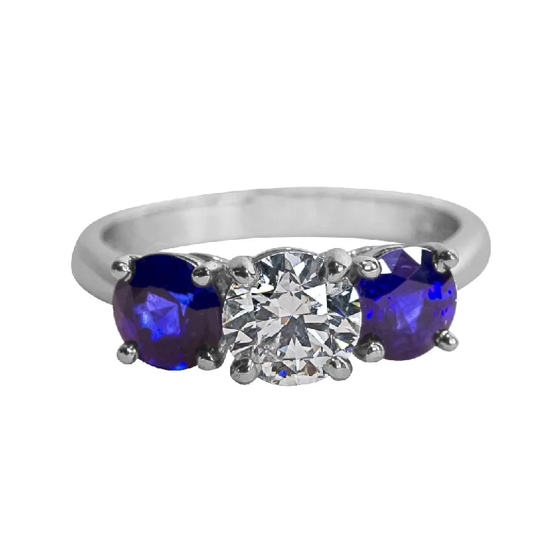 Women’s diamond eternity rings-Platinum, Diamond (Approx 1 1/2ct) and Sapphire Ring Estate