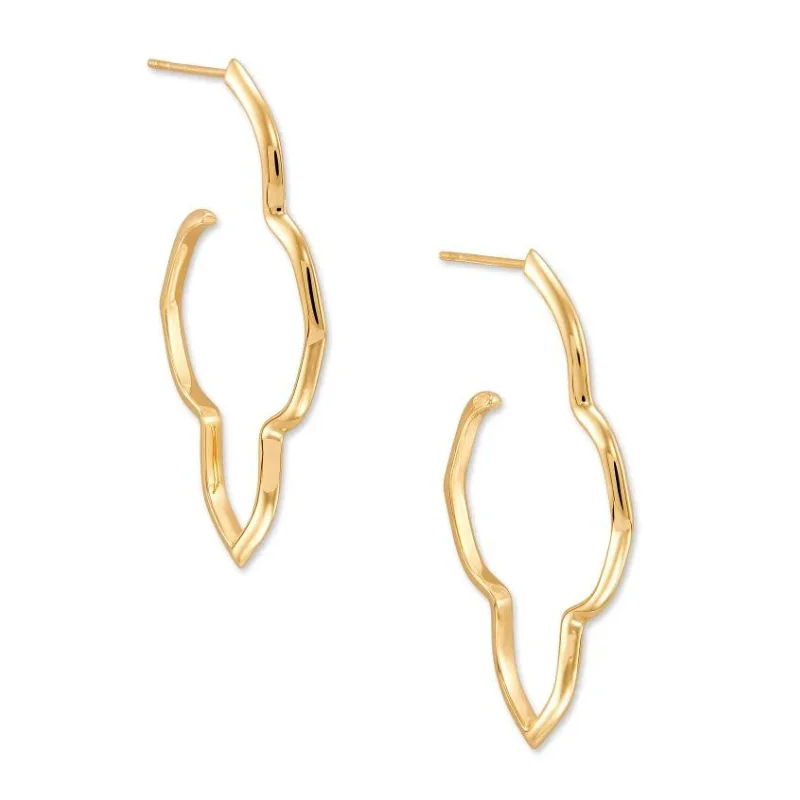 Women’s matching earrings and necklace sets-Kendra Scott | Darla Hoop Earrings in 18k Yellow Gold Vermeil