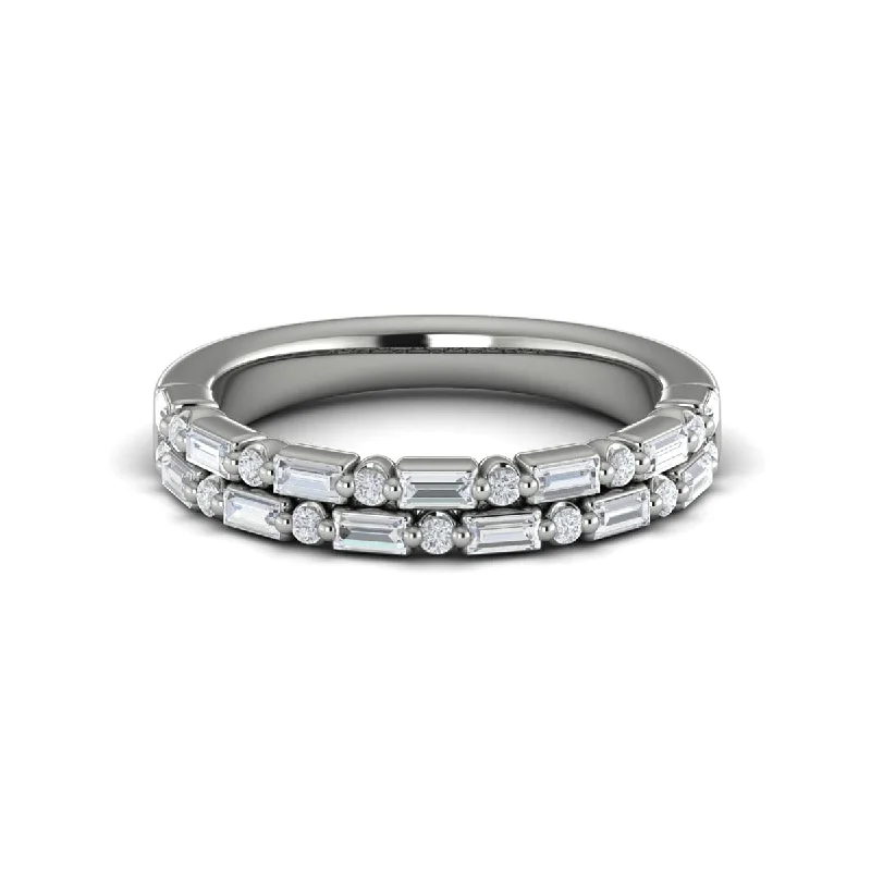 Diamond Baguette Two Row Ring