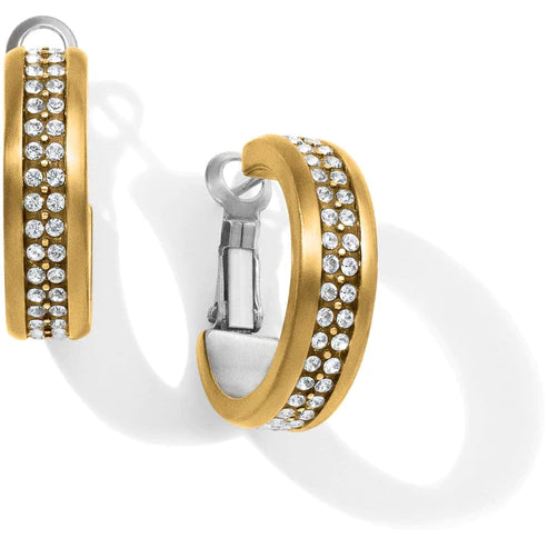 Women’s simple earrings-Brighton | Meridian Two Tone Hoop Earrings