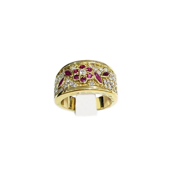 Women’s fashion rings-18k Yellow Gold Ruby Ring