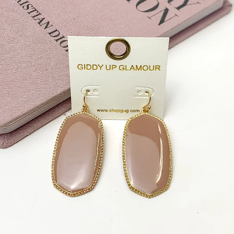 Women’s classic earrings-Southern Charm Oval Earrings in Mauve Pink