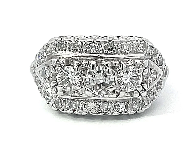 Women’s luxury wedding rings-Multi Diamond Band Ring in 14k White Gold