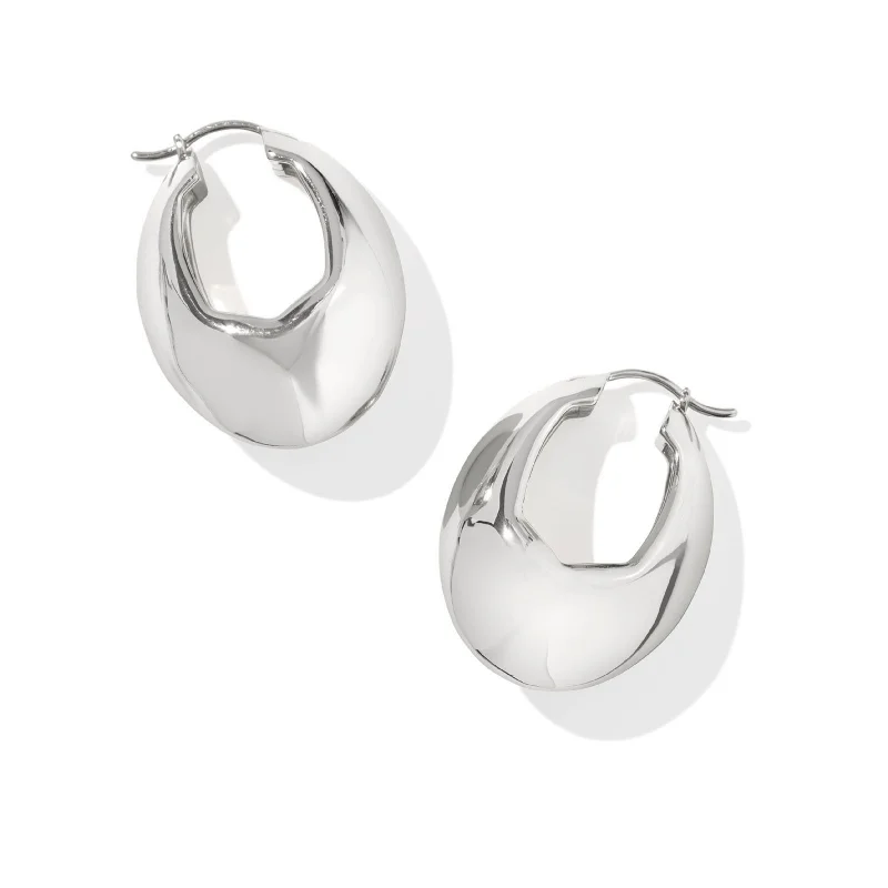 Women’s teardrop earrings-Kendra Scott | Liana Hoop Earrings in Silver