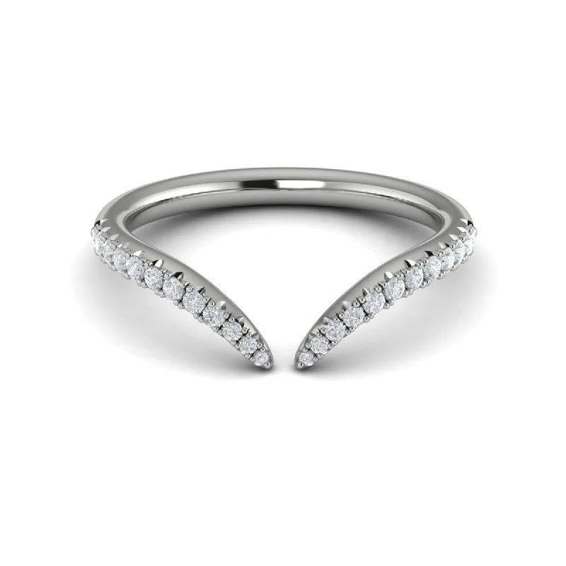 Diamond Open Chevron Ring