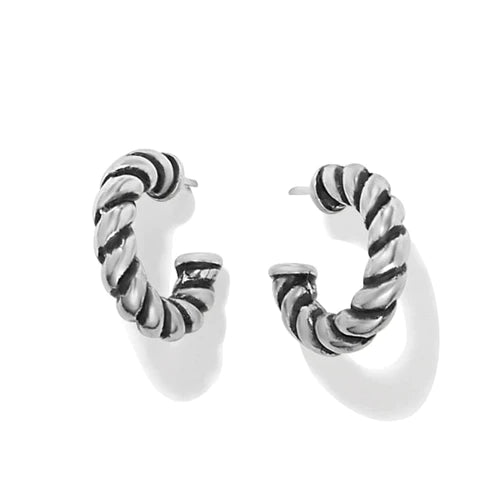 Women’s custom-designed earrings-Brighton | Interlok Twist Small Post Hoop Earring