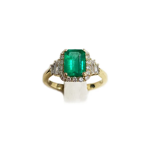 Women’s wrap rings-14k Yellow Gold Emerald Ring