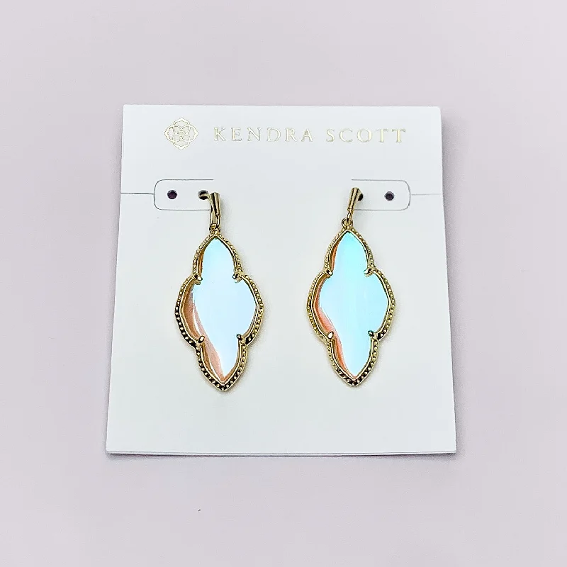 Women’s designer earrings-Kendra Scott | Abbie Gold Drop Earrings in Dichroic Glass