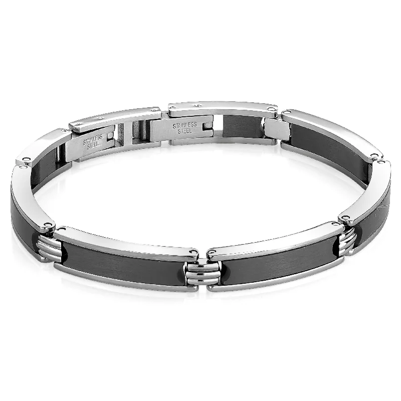 Women’s engraved bracelets-ITALGEM STEEL – BLACK CARBON FIBER BRACELET