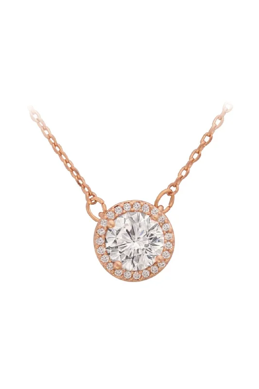 Women’s timeless necklaces-Rose Gold Disc Drop Pendant