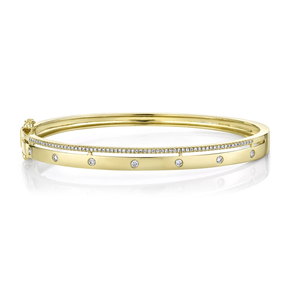 Women’s zodiac bracelets-14K Yellow Gold Diamond Bangle Bracelet