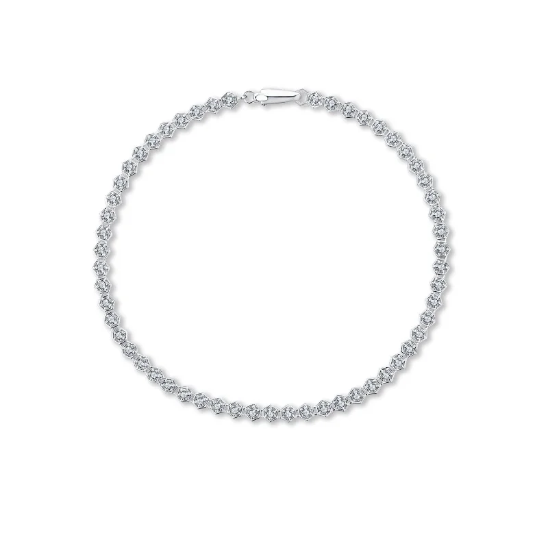 Women’s gemstone bangle bracelets-White Diamond Bracelet