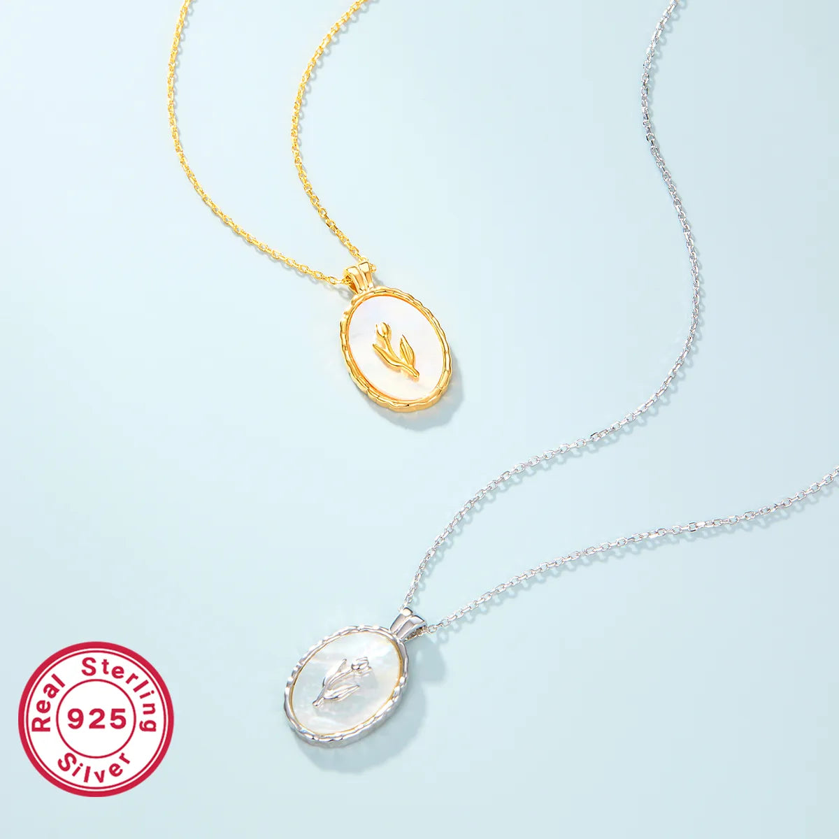 Women’s gold necklaces-Vacation Simple Style Commute Rose Sterling Silver Plating Inlay Shell 18k Gold Plated White Gold Plated Pendant Necklace