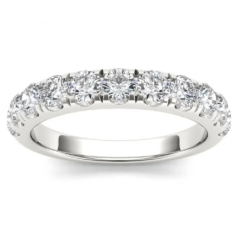 Women’s contemporary engagement rings-De Couer IGI Certified 14k White Gold 1ct TDW Wedding Band