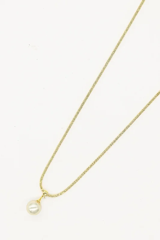 Women’s layered gold necklaces-Pearl Drop Necklace