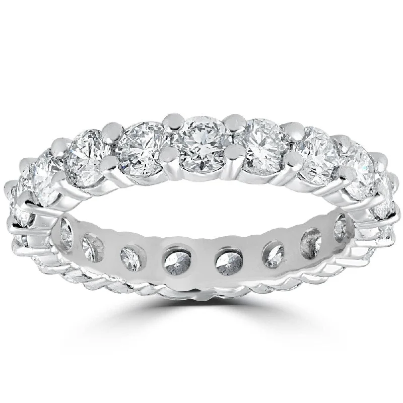 Women’s vintage-inspired diamond engagement rings-3 ct Diamond Eternity Womens Wedding Ring 14k White Gold Lab Grown