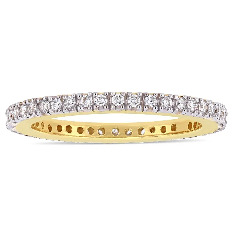 Women’s sustainable engagement rings-Miadora 14k Yellow Gold 1/4ct TDW Diamond Stackable Full-Eternity Wedding Band