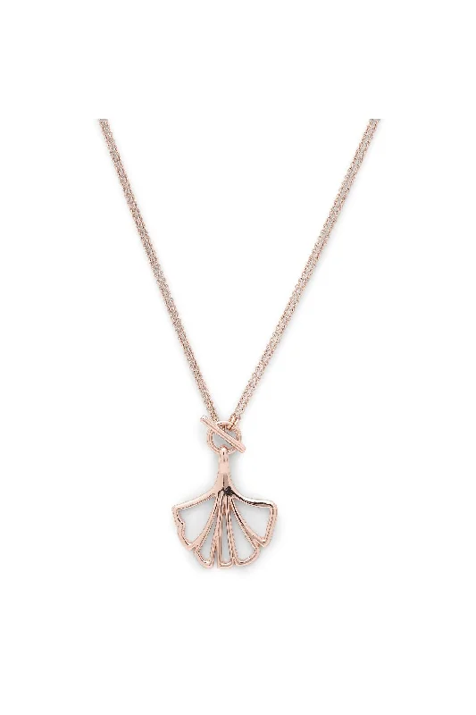 Women’s birthstone necklaces-Leaf Necklace in Rose Gold