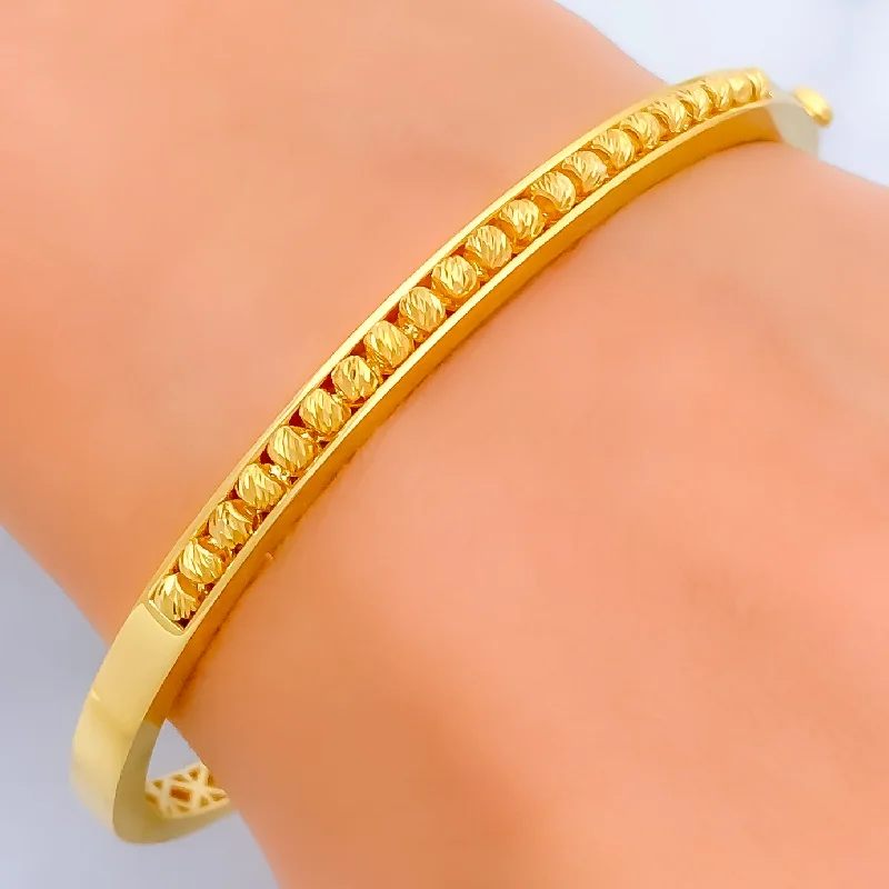 Women’s crystal bracelets-Posh 22k Gold Bangle Bracelet