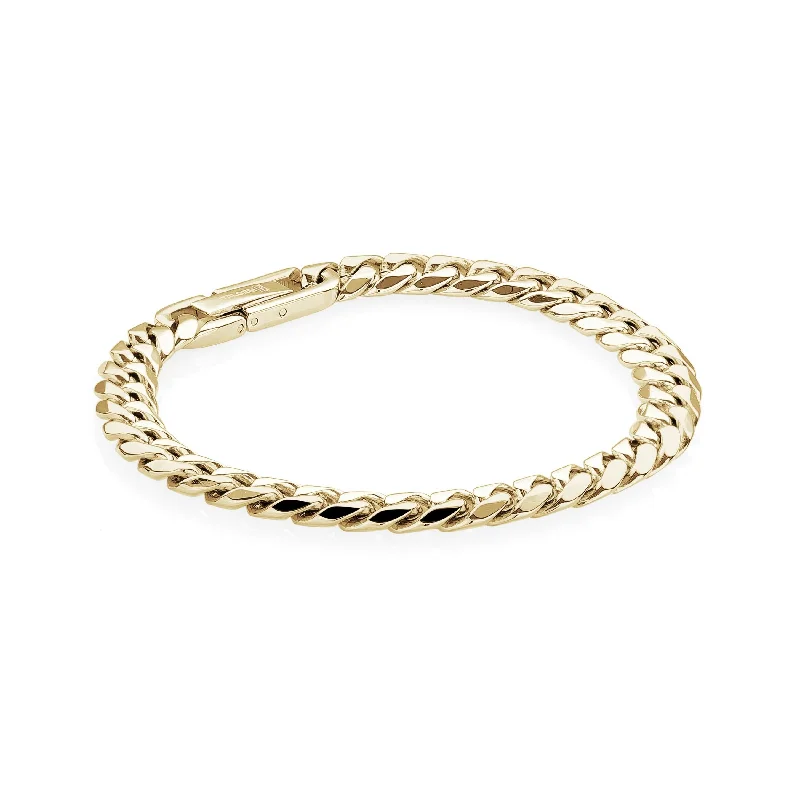 Women’s engraved bangle bracelets-7.7MM CURB LINK CHAIN BRACELET