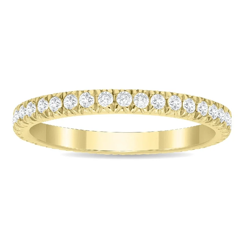 Women’s aquamarine engagement rings-1/2 Carat TW Diamond Eternity Wedding Band in 10K Yellow Gold