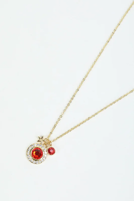 Women’s minimalist necklaces-July Birthstone Charm Necklace