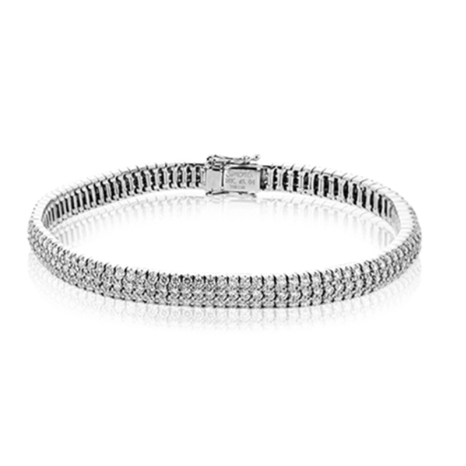 Women’s engraved bangles-Simon G 18K White Gold Diamond Bracelet