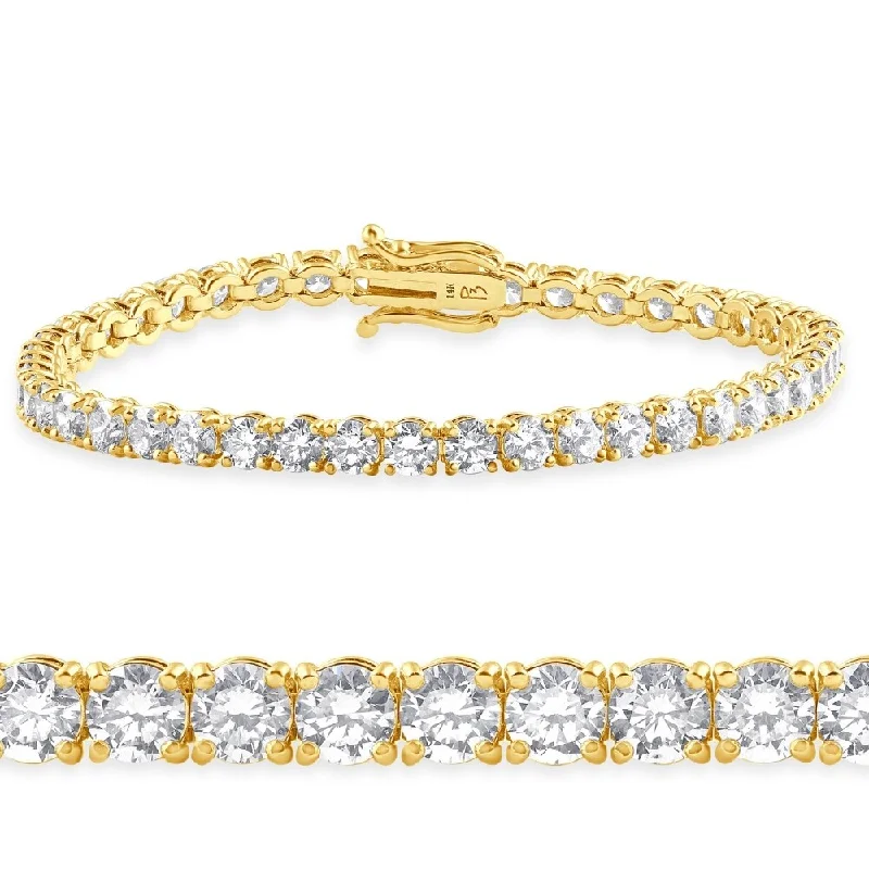 Women’s stacking bangles-10 Ct Lab Grown Diamond Tennis Bracelet Yellow Gold 7"